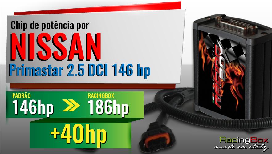 Chip de potência Nissan Primastar 2.5 DCI 146 hp aumento de potência