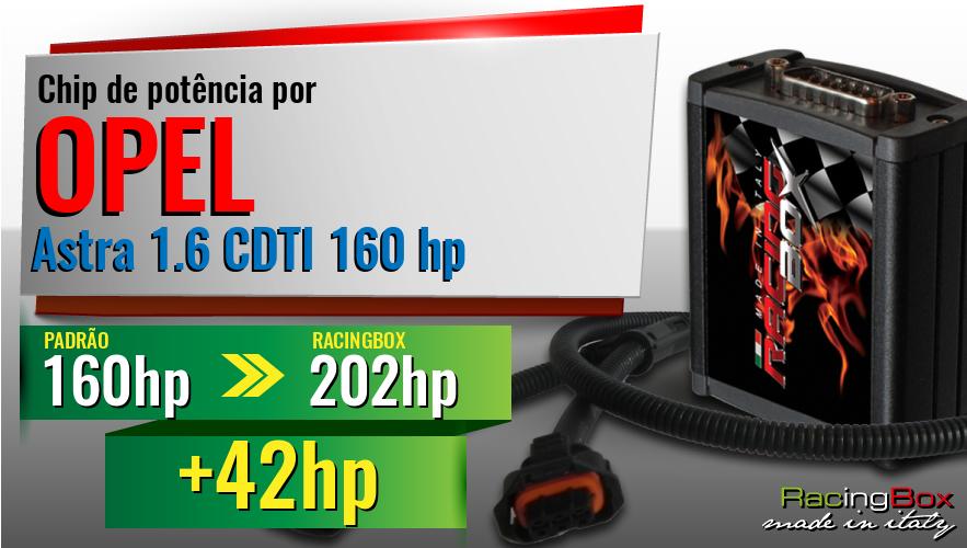 Chip de potência Opel Astra 1.6 CDTI 160 hp aumento de potência