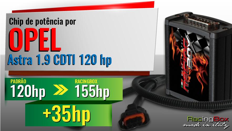 Chip de potência Opel Astra 1.9 CDTI 120 hp aumento de pot&ecirc;ncia