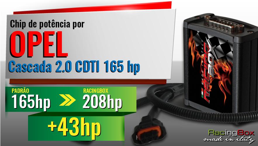 Chip de potência Opel Cascada 2.0 CDTI 165 hp aumento de pot&ecirc;ncia