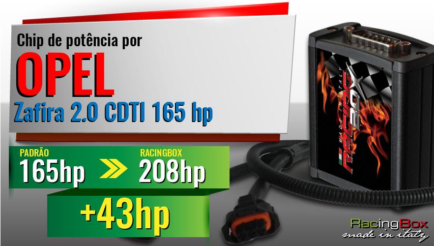 Chip de potência Opel Zafira 2.0 CDTI 165 hp aumento de potência