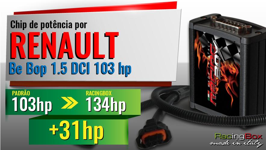 Chip de potência Renault Be Bop 1.5 DCI 103 hp aumento de pot&ecirc;ncia