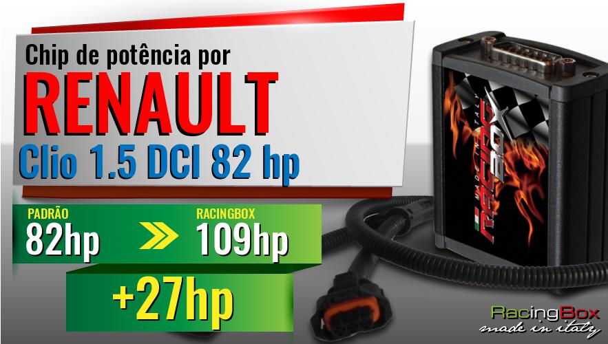 Chip de potência Renault Clio 1.5 DCI 82 hp aumento de pot&ecirc;ncia