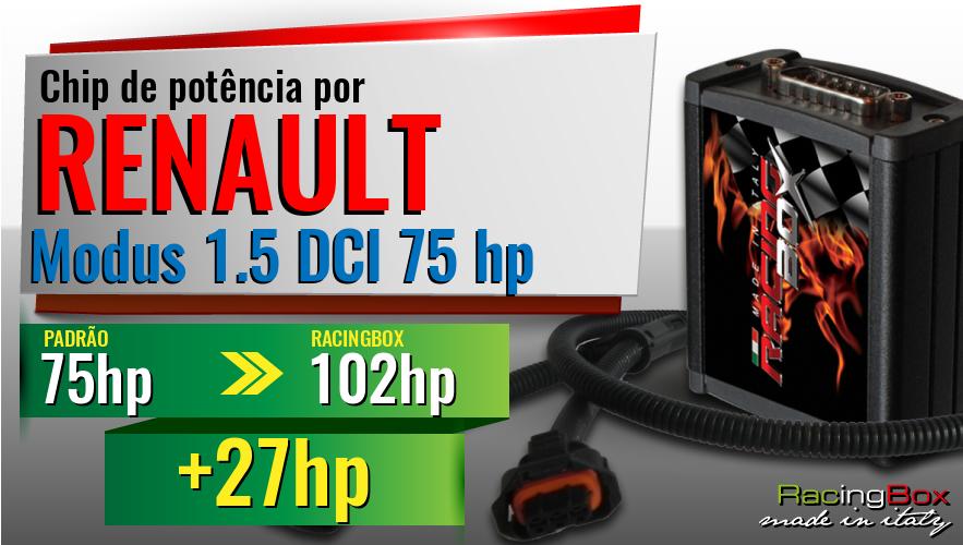 Chip de potência Renault Modus 1.5 DCI 75 hp aumento de potência