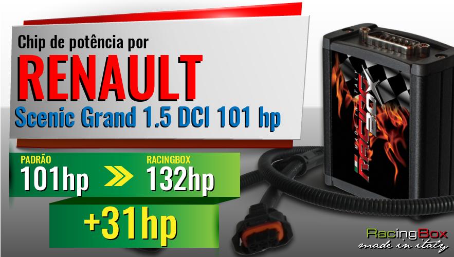 Chip de potência Renault Scenic Grand 1.5 DCI 101 hp aumento de pot&ecirc;ncia