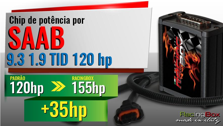 Chip de potência Saab 9.3 1.9 TID 120 hp aumento de potência