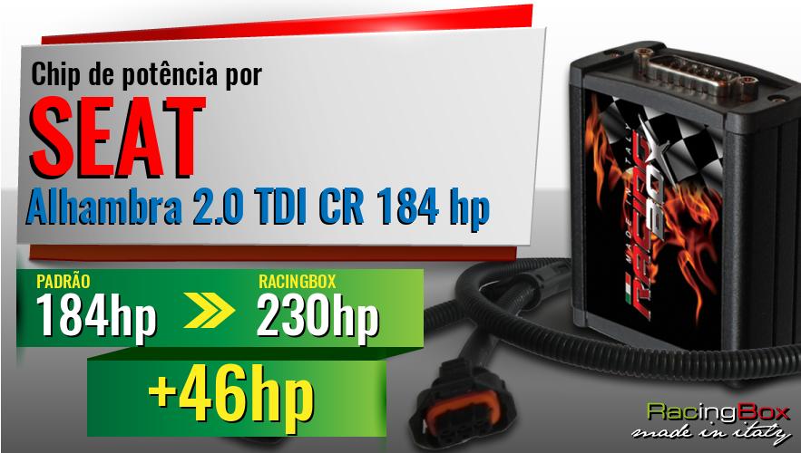 Chip de potência Seat Alhambra 2.0 TDI CR 184 hp aumento de pot&ecirc;ncia