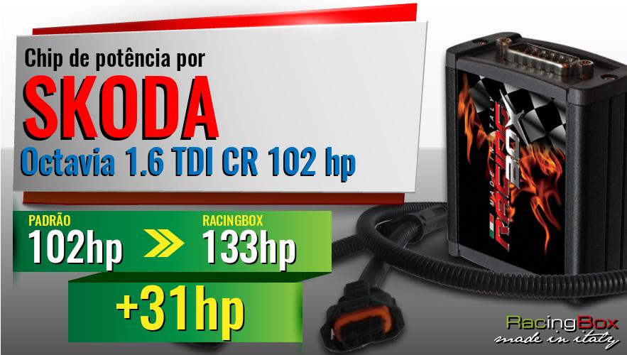 Chip de potência Skoda Octavia 1.6 TDI CR 102 hp aumento de potência