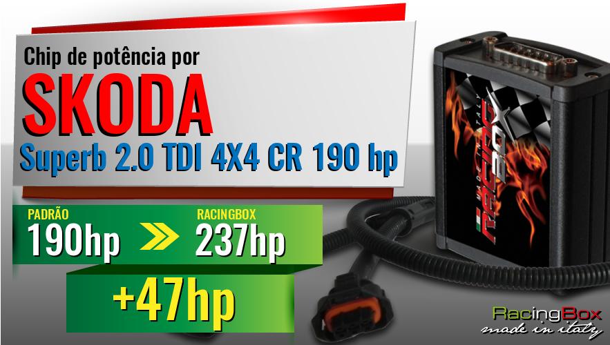Chip de potência Skoda Superb 2.0 TDI 4X4 CR 190 hp aumento de potência