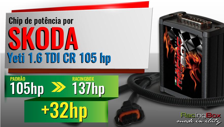 Chip de potência Skoda Yeti 1.6 TDI CR 105 hp aumento de potência
