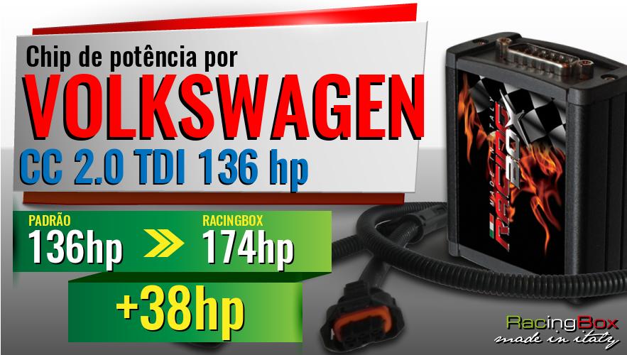 Chip de potência Volkswagen CC 2.0 TDI 136 hp aumento de pot&ecirc;ncia