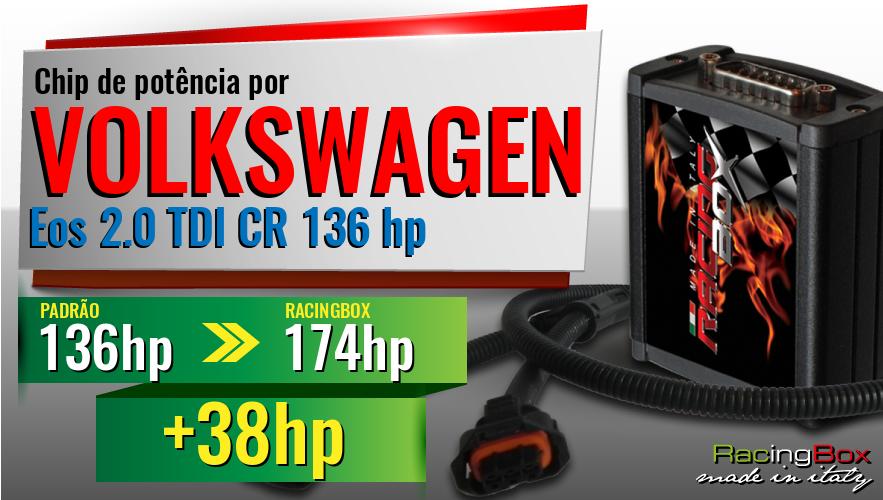 Chip de potência Volkswagen Eos 2.0 TDI CR 136 hp aumento de pot&ecirc;ncia