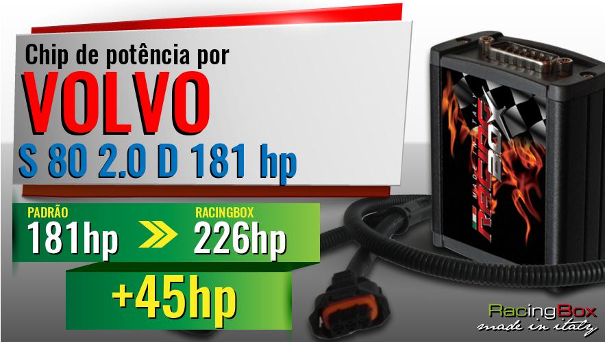 Chip de potência Volvo S 80 2.0 D 181 hp aumento de potência
