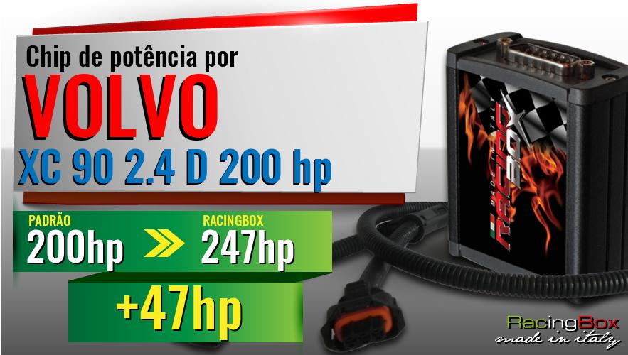 Chip de potência Volvo XC 90 2.4 D 200 hp aumento de potência