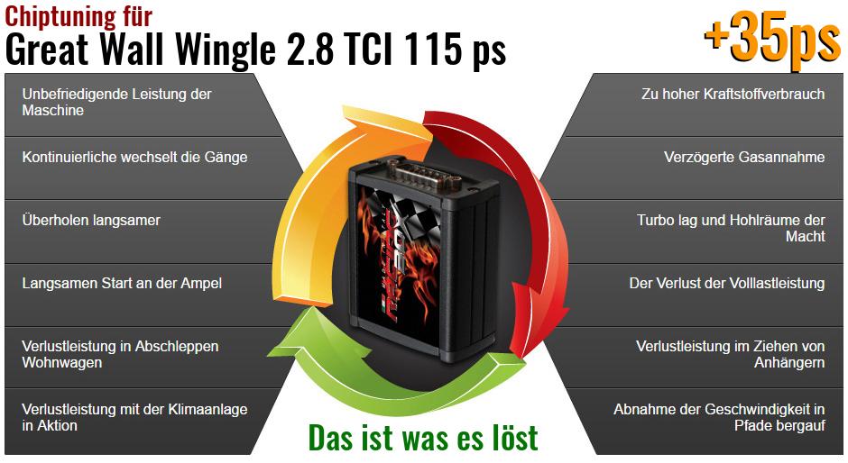 Chiptuning Great Wall Wingle 2.8 TCI 115 ps das ist was es löst