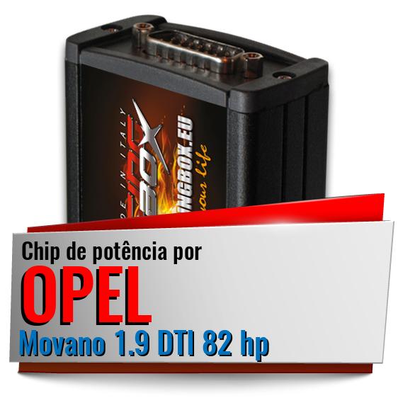 Chip de potência Opel Movano 1.9 DTI 82 hp
